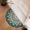 Unyqoos ® Halfronde Stijlvolle Antislip Deurmat voor Binnen en Buiten, Gemakkelijk te Reinigen, Groen