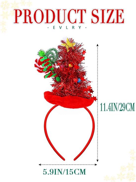 Unyqoos® Lichtgevende kerstboom haarband met LED-verlichting voor feestelijke uitstraling