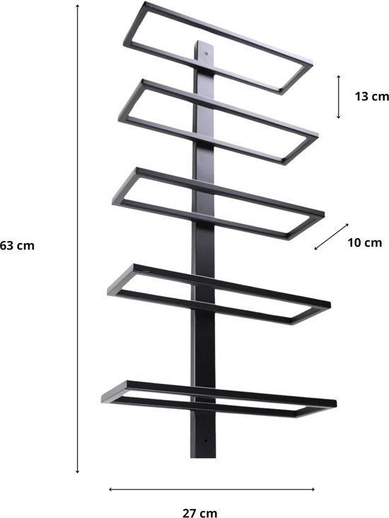 550x733-159.jpg Unyqoos® Stijlvol wandrek voor vijf flessen wijn in matzwarte afwerking