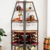 Unyqoos® Ruimtebesparend vrijstaand wijnrek met vintage uitstraling voor 12 flessen