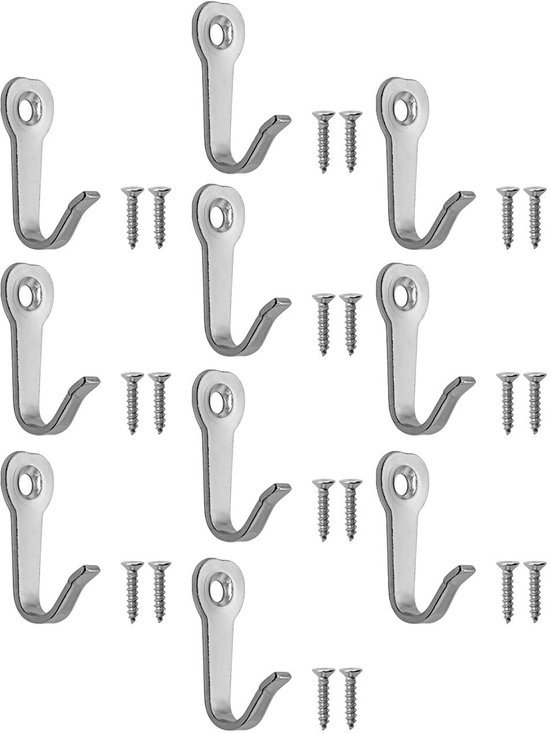 550x733-172.jpg Unyqoos® Set van tien zilverkleurige ijzeren haken voor diverse toepassingen