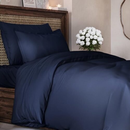 Unyqoos® Zachte en ademende 3-delige beddengoedset met ritssluiting en hoekbanden 155 x 220