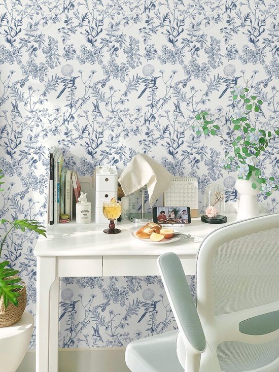 Unyqoos® Decoratief zelfklevend vinyl behang met bloemen en vogels voor huisdecoratie
