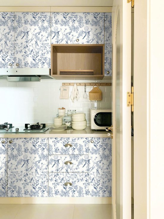 Unyqoos® Decoratief zelfklevend vinyl behang met bloemen en vogels voor huisdecoratie