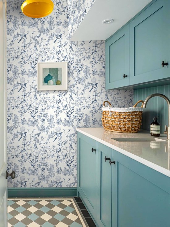 Unyqoos® Decoratief zelfklevend vinyl behang met bloemen en vogels voor huisdecoratie