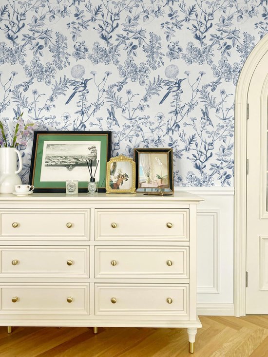 Unyqoos® Decoratief zelfklevend vinyl behang met bloemen en vogels voor huisdecoratie