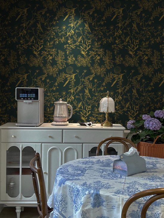 550x733-38.jpg Unyqoos® Waterdicht zelfklevend bloemenbehang met gouden accenten voor interieurdecoratie