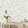 Unyqoos® Vintage Bloemenbehang Zelfklevend Vinyl voor Diverse Interieurtoepassingen, 44 x 300 cm, Beige