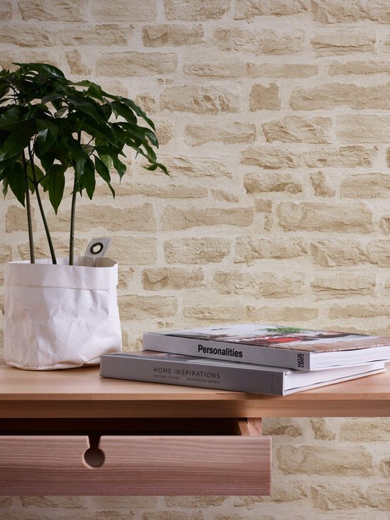 Unyqoos® Hoogwaardig vliesbehang met steenmotief voor stijlvol interieurontwerp