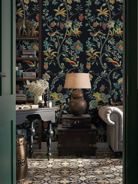 550x733-59.jpg Unyqoos® Waterdicht zelfklevend bloemen- en vogelbehang voor muren en meubels