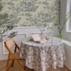 Unyqoos® Zelfklevend vintage behang met dieren en planten in beige en blauw