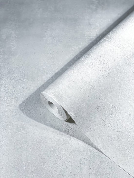 Unyqoos® Stijlvol wit vliesbehang met betonlook voor diverse woonruimtes
