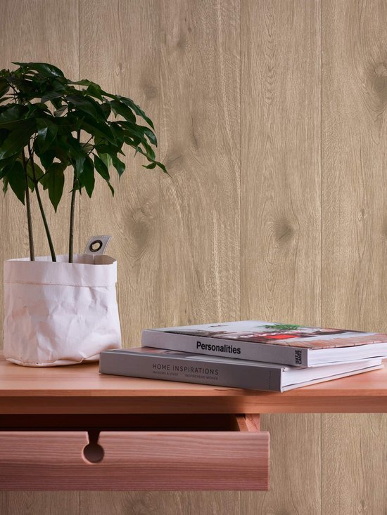 Unyqoos® Fotorealistisch vliesbehang in houtlook voor sfeervolle wanddecoratie