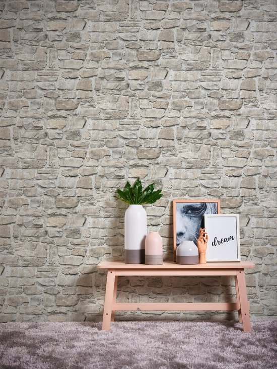 Unyqoos® Hoogwaardig vliesbehang met natuursteenmotief voor sfeervolle interieurs