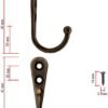 Unyqoos® Set van 10 vintage wandhaken in antiek bronzen gietijzer voor elke ruimte