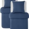 Unyqoos® Comfortabele en Ademend Katoenen Beddengoedset met Ritssluiting, Blauw, 135 x 200 cm, 4-delig