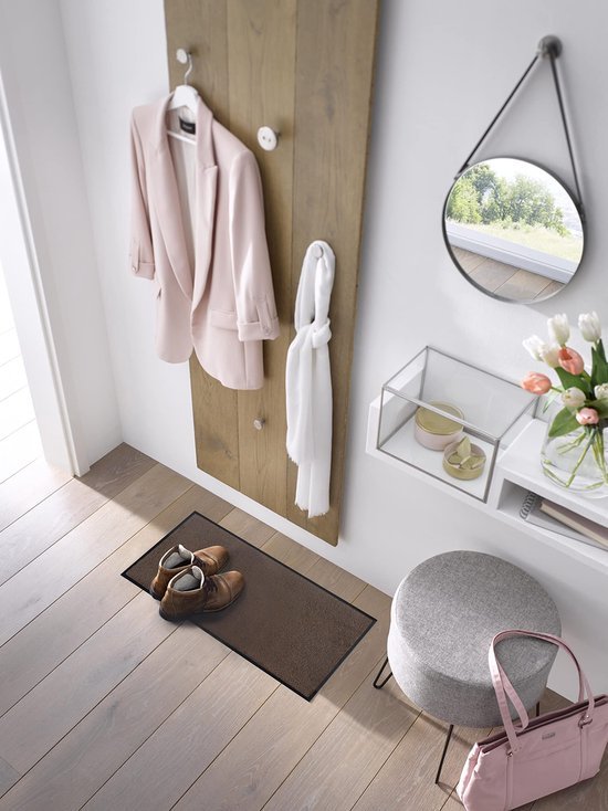 Unyqoos® Wasbare bruine deurmat voor binnen en buiten, en antislip, bruin, 35*75 cm
