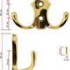 Unyqoos® Set van 5 gouden dubbele haken voor veelzijdig gebruik in huis