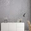 Unyqoos® Modern grijs zilver vliesbehang met metallic afwerking voor elke kamer