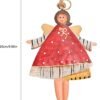 Unyqoos® Metalen engel kerstdecoratie set van 4 met sneeuwvlok patroon hangers
