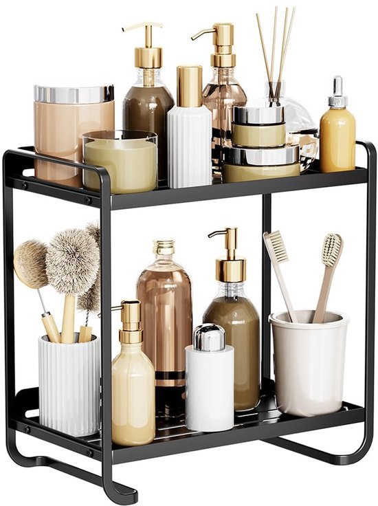550x736-4.jpg Unyqoos® Stijlvolle Twee-laagse Make-up en Cosmetica Organizer voor Badkamer en Slaapkamer