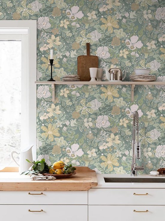 550x737.jpg Unyqoos® Vintage bloemenbehang met zelfklevende folie voor elke ruimte in huis