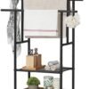 550x739-7.jpg Unyqoos® Ruimtebesparend Staand Handdoekenrek met 3 Stangen en 2 Open Planken voor Badhanddoeken