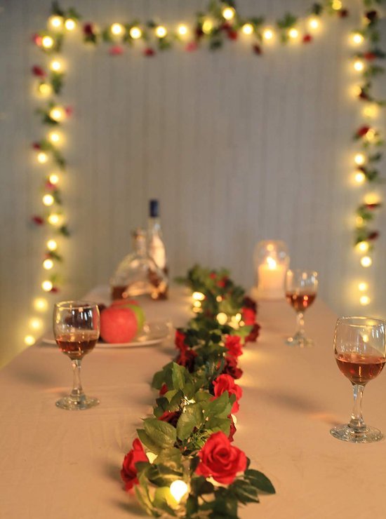 Unyqoos ® Realistische Kunstrozen Slinger van 240 cm voor Decoratieve Toepassingen