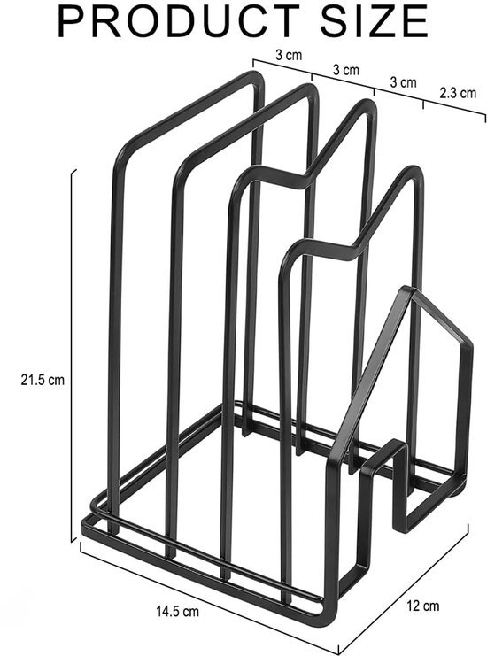 Unyqoos® Compacte keukenorganizer voor snijplanken en deksels met stevige basis
