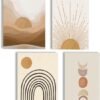 Unyqoos® Set van Abstracte Boho Wandposters voor Diverse Interieurs en Kamers 21 x 30 cm