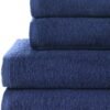 Unyqoos® Luxe Set van Zachte en Absorberende Katoenen Badhanddoeken in Marineblauw