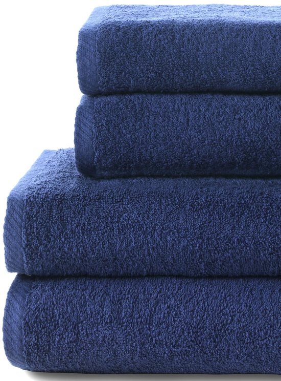 Unyqoos® Luxe Set van Zachte en Absorberende Katoenen Badhanddoeken in Marineblauw