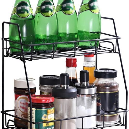 Unyqoos® Ruimtebesparend Metalen Keukenrek met Twee Niveaus voor Organisatie