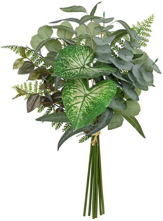 Unyqoos® Decoratieve kunsttakken met eucalyptus en anthurium voor elk interieur