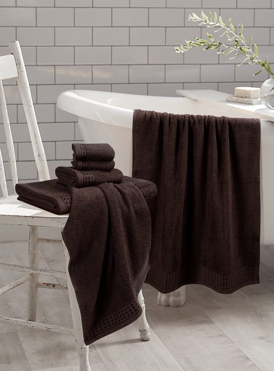 550x744-8.jpg Unyqoos ® Zeer Zacht en Milieuvriendelijk 6-delig Handdoekenset van Katoen voor Luxe Badervaring