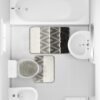 Unyqoos® Driedelige badmat set met antislip en wasbare zachte structuur voor badkamer