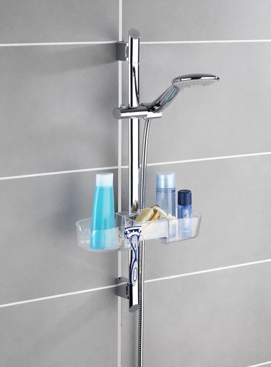 Unyqoos® Handige douchecaddy met drie vakken en haken voor extra opbergruimte