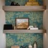 550x746.jpg Unyqoos® Waterdicht zelfklevend bloemenbehang in goud en blauw voor diverse oppervlakken