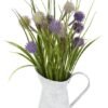 Unyqoos® Decoratief kunstgras arrangement met Allium bloemen in metalen kan