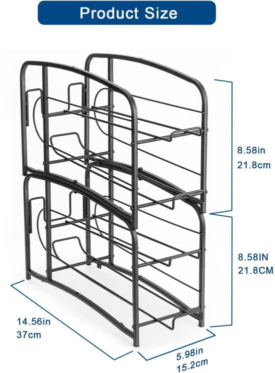 Unyqoos® Stapelbare koelkastorganizer voor blikjes met schuifmechanisme en ruimtebesparing