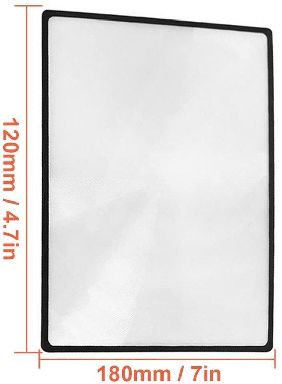 Unyqoos® Lichtgewicht en draagbare rechthoekige leesloep met Fresnel lens voor ouderen