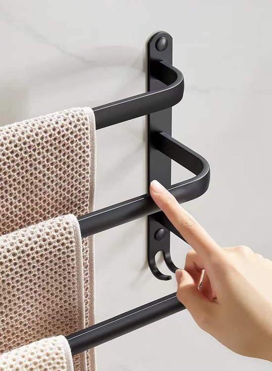 Unyqoos ® Ruimtebesparende Handdoekhouder met Dubbele Montageopties voor Badkamer