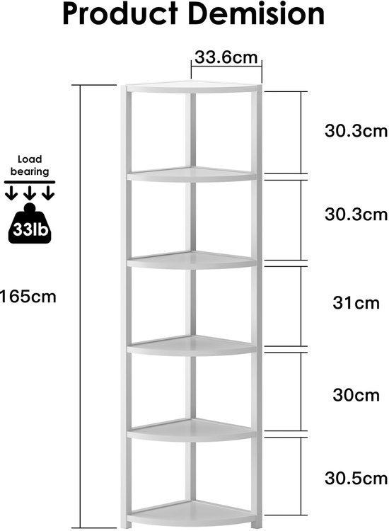 550x750-8.jpg Unyqoos® Ruimtebesparend hoekrek met zes planken voor veelzijdige opbergruimte