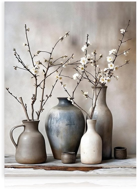 550x751-6.jpg Unyqoos® Retro canvas poster met keramische vaas en bloemen voor huisdecoratie