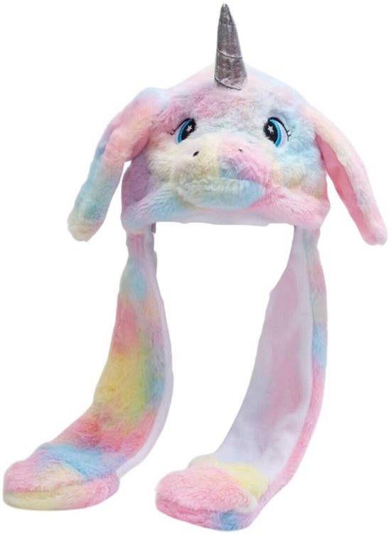 550x755-1.jpg Unyqoos® Pluche Eenhoorn Muts met Beweegbare Oren voor Cosplay en Feestjes