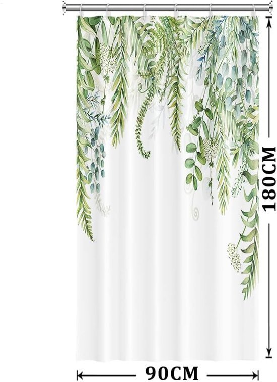 Unyqoos® Verfrissend Douchegordijn met Groene Eucalyptusbladeren voor Moderne Badkamers
