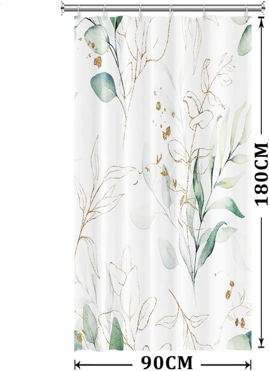 Unyqoos® Stijlvol Groen Bladeren Douchegordijn voor Luxe Badkamerdecoratie met Schimmelwerend en Waterdicht Ontwerp