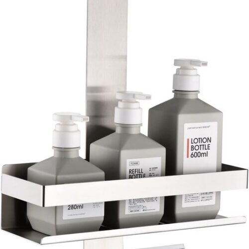 Unyqoos ® Praktische Doucheplank van Roestvrij Staal met Haken en Drainage Ontwerp