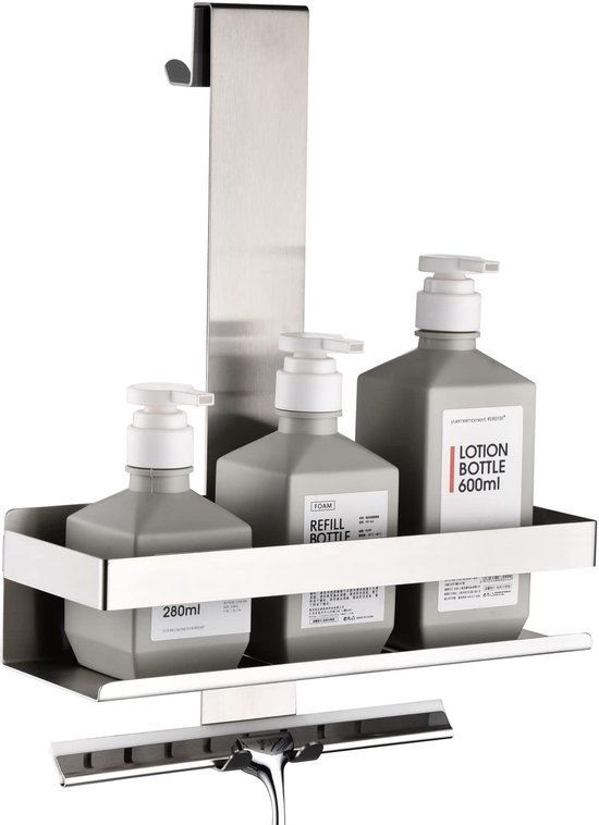 Unyqoos ® Praktische Doucheplank van Roestvrij Staal met Haken en Drainage Ontwerp