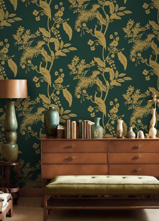 Unyqoos® Waterdicht zelfklevend behang met vogels en bladeren voor vintage decoratie 44 cm x 3 m